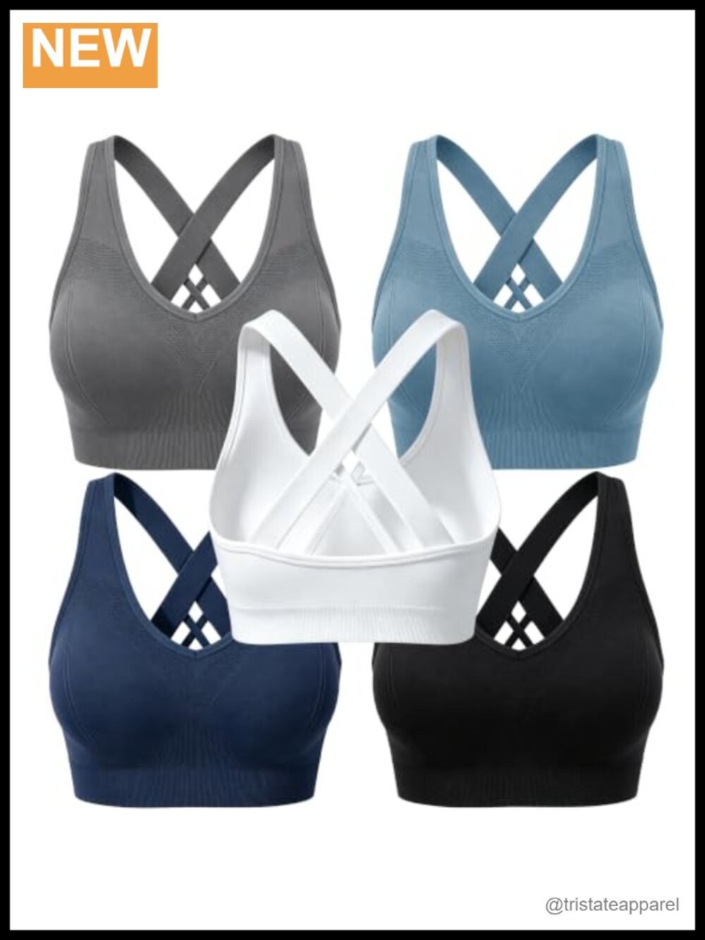 Sports Bras for Women High Support Padded Seamless Criss Cross Back